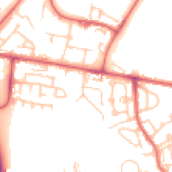 Daytime road noise heatmap for NE12 7PA