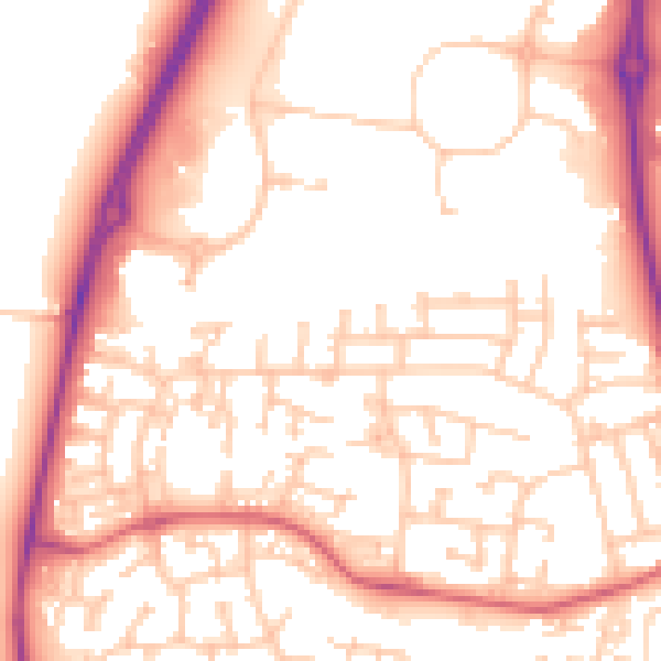 Daytime road noise heatmap for NE12 8PP