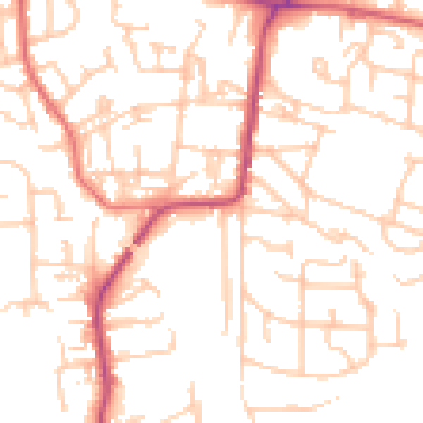 Daytime road noise heatmap for NE12 9BT