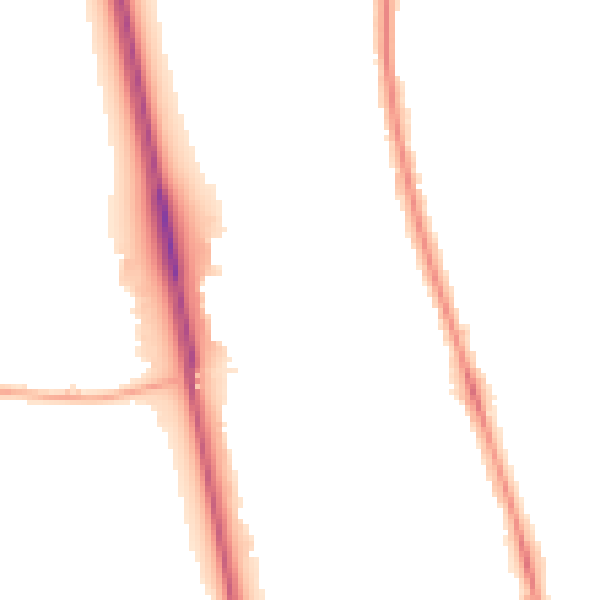Night-time road noise heatmap for NE13 6AQ
