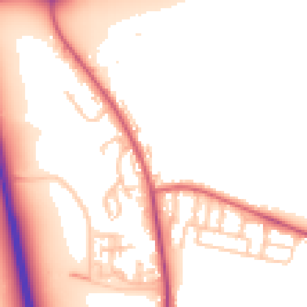 Daytime road noise heatmap for NE13 6DU