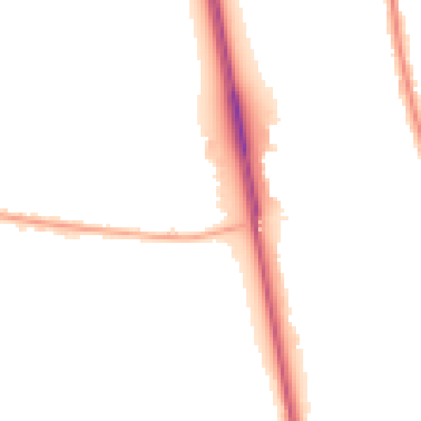 Night-time road noise heatmap for NE13 6LQ
