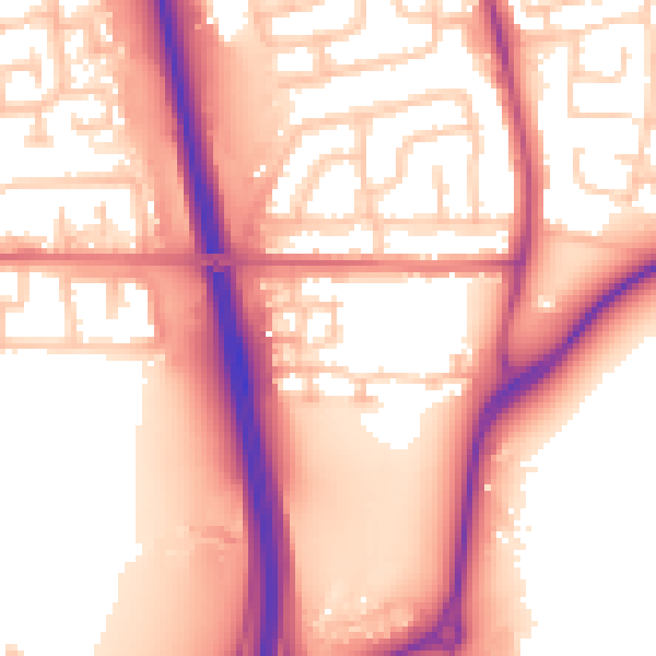 Daytime road noise heatmap for NE13 6QF