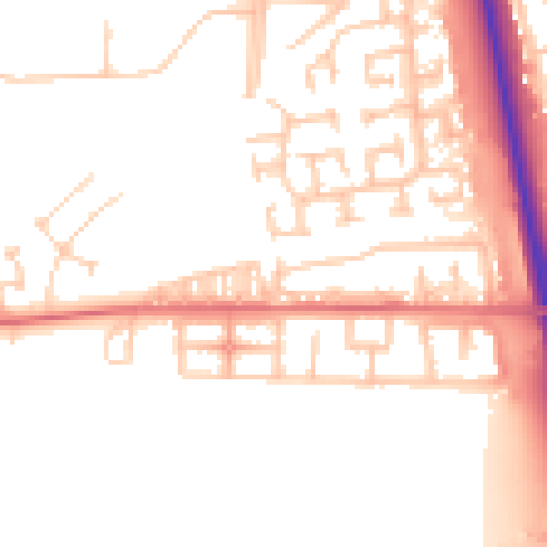 Daytime road noise heatmap for NE13 7BT