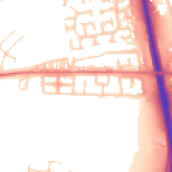 Daytime road noise heatmap for NE13 7DG