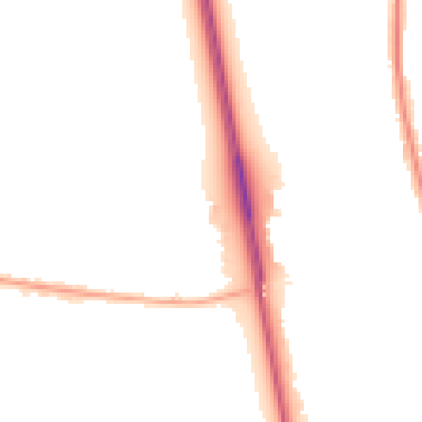 Night-time road noise heatmap for NE13 7EL