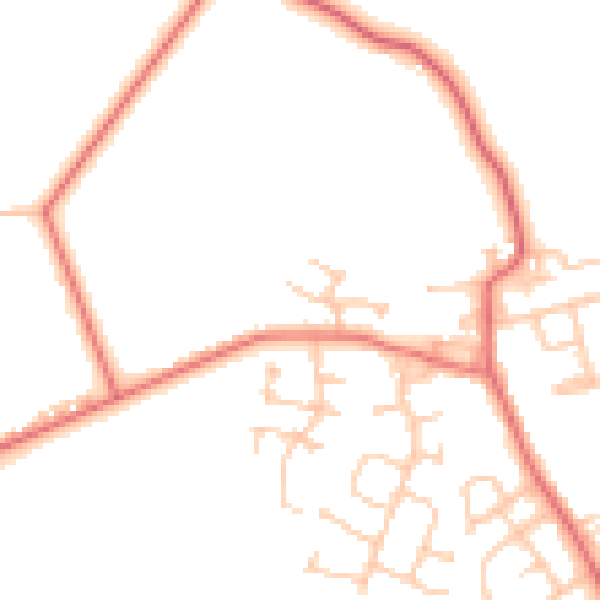Daytime road noise heatmap for NE13 7FF