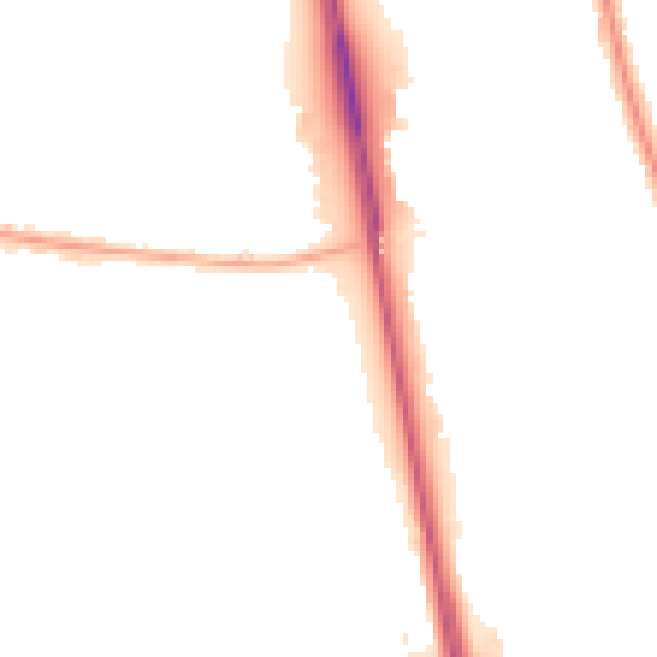 Night-time road noise heatmap for NE13 7HF