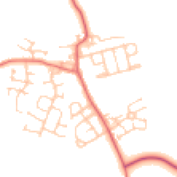 Daytime road noise heatmap for NE13 7JP