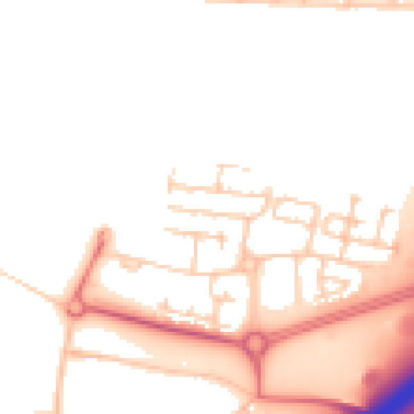 Daytime road noise heatmap for NE13 9DJ