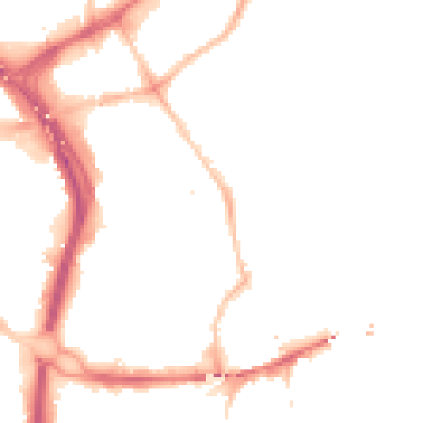 Night-time road noise heatmap for NE2 1BG