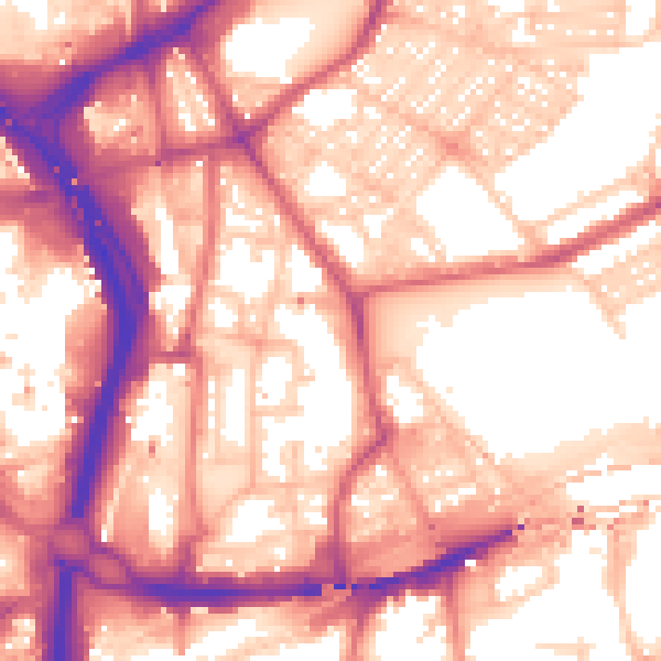 Daytime road noise heatmap for NE2 1BQ