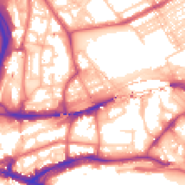 Daytime road noise heatmap for NE2 1BS