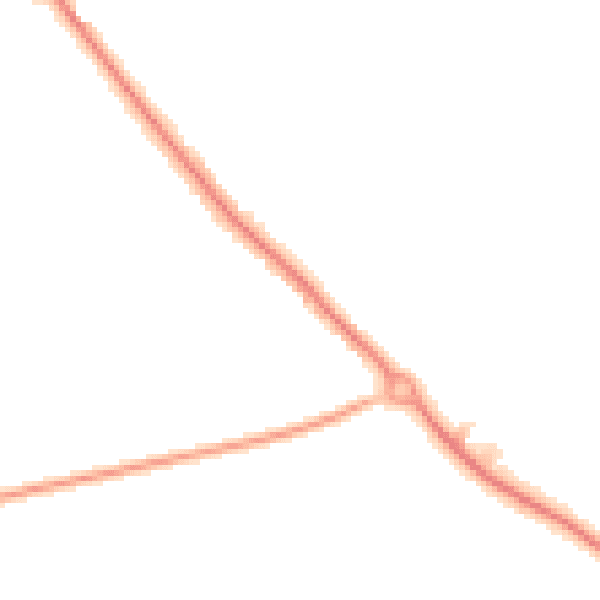 Night-time road noise heatmap for NE20 9BP
