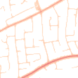 Daytime road noise heatmap for NE20 9JD