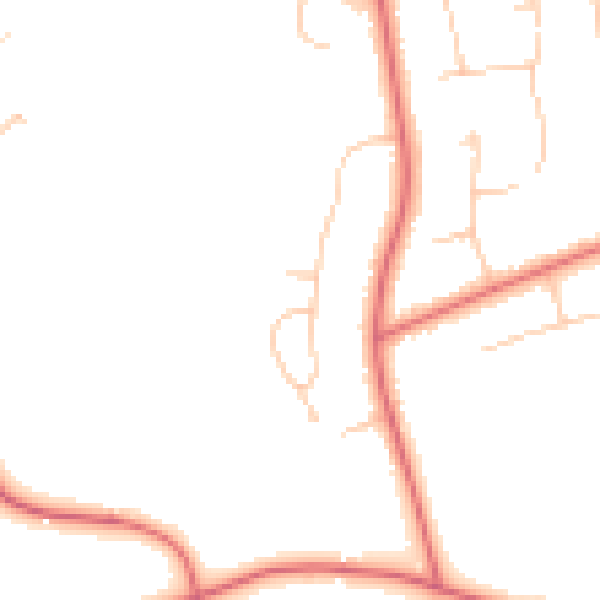 Daytime road noise heatmap for NE20 9NE