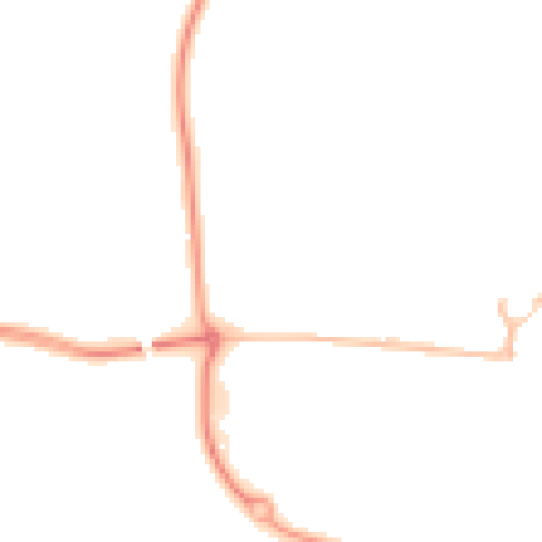 Night-time road noise heatmap for NE23 1AU