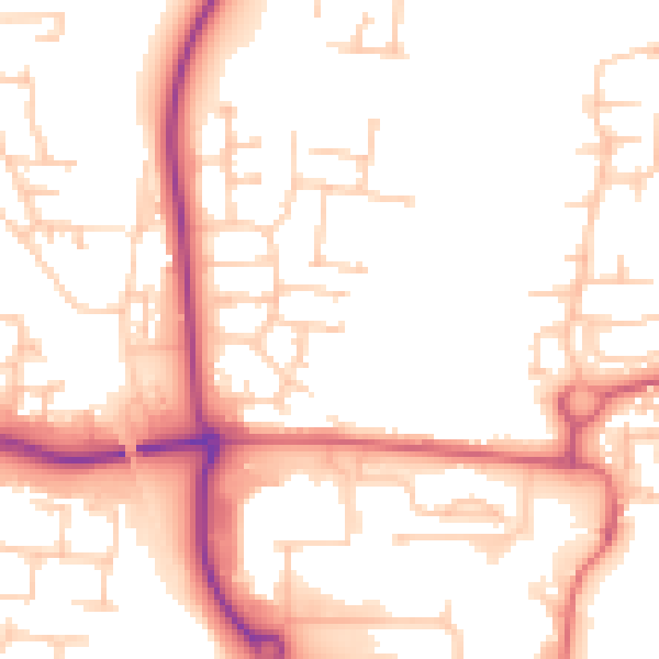 Daytime road noise heatmap for NE23 1AY