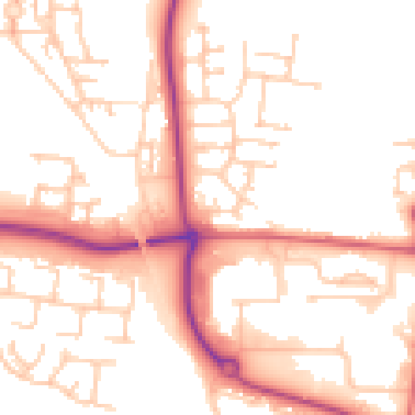 Daytime road noise heatmap for NE23 1BH