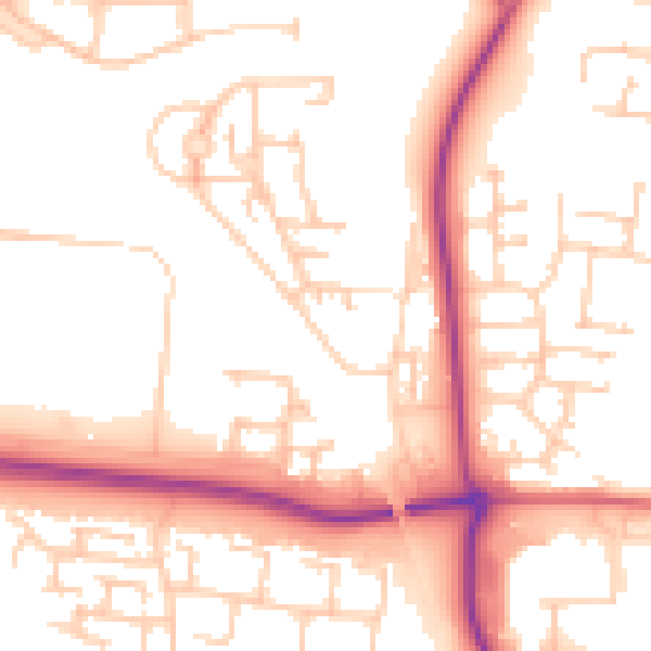 Daytime road noise heatmap for NE23 1EZ