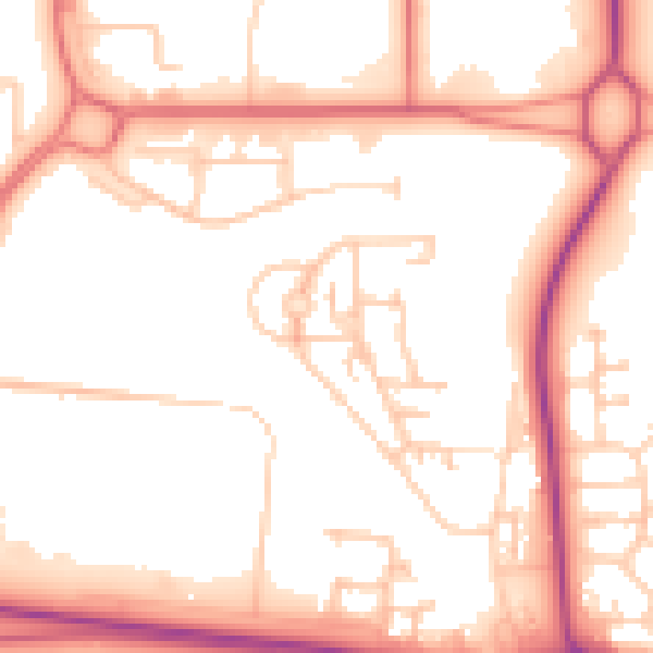 Daytime road noise heatmap for NE23 1HH