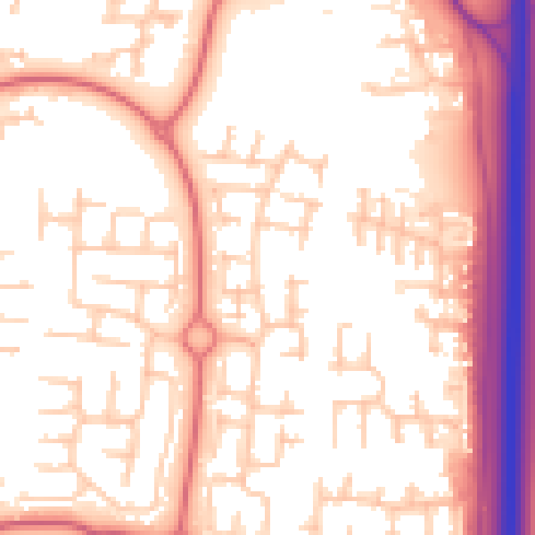 Daytime road noise heatmap for NE23 2XE