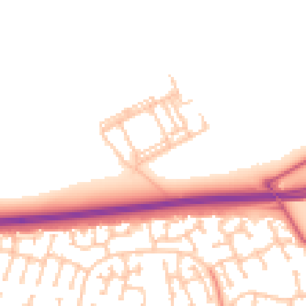 Daytime road noise heatmap for NE23 3BE