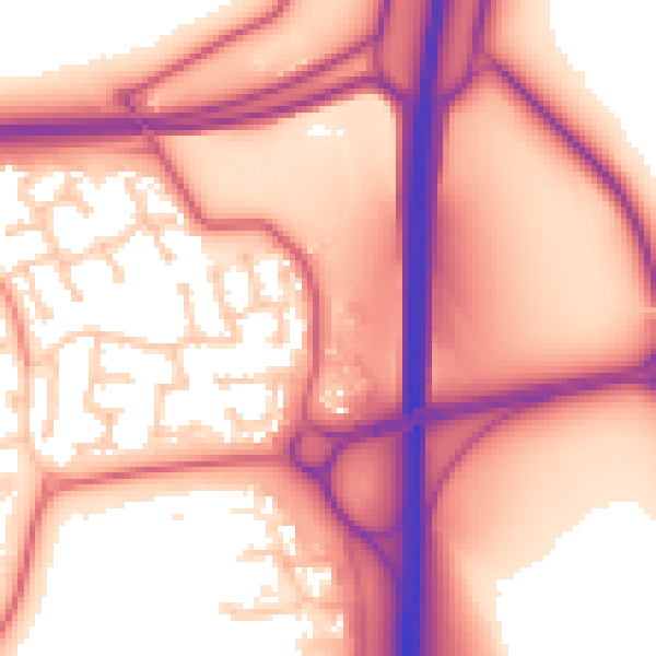 Daytime road noise heatmap for NE23 3BJ