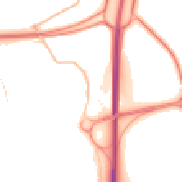 Night-time road noise heatmap for NE23 3BJ