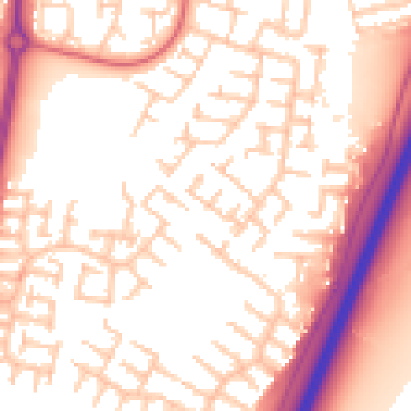 Daytime road noise heatmap for NE23 6EG