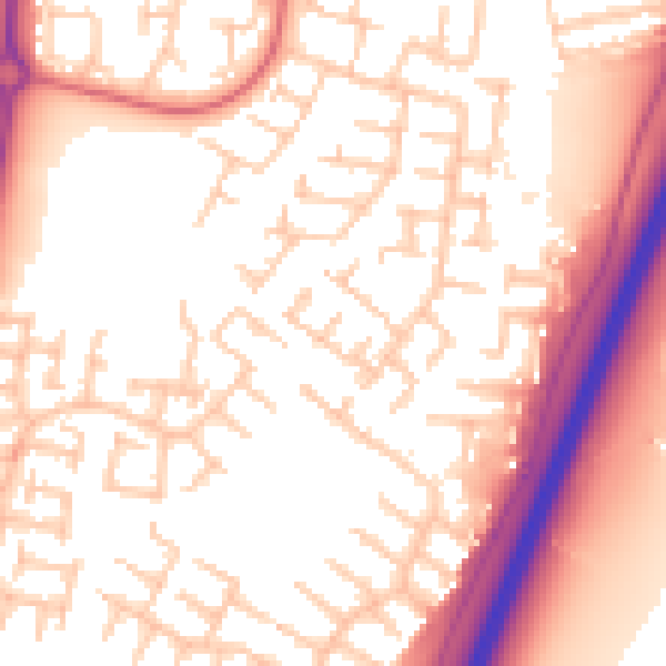Daytime road noise heatmap for NE23 6FB