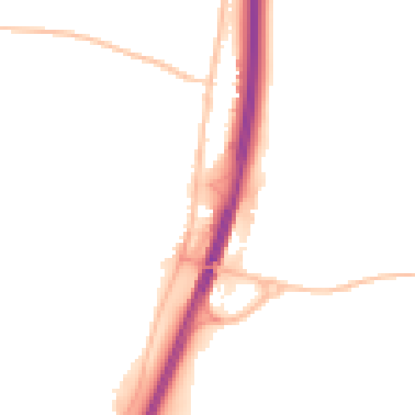 Night-time road noise heatmap for NE23 6RE