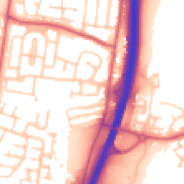 Daytime road noise heatmap for NE23 6TF