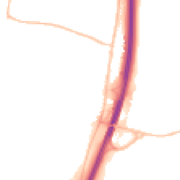 Night-time road noise heatmap for NE23 6TF