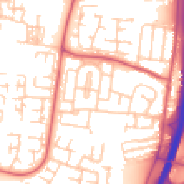 Daytime road noise heatmap for NE23 6TP