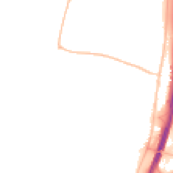 Night-time road noise heatmap for NE23 6TP