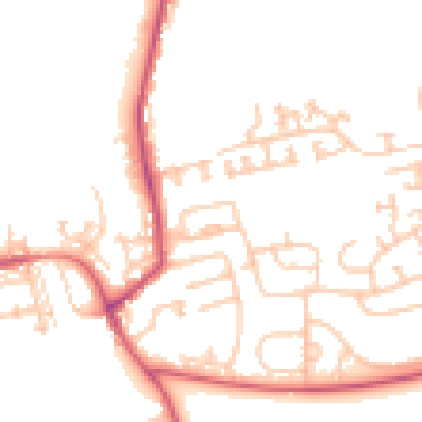 Daytime road noise heatmap for NE23 7AJ