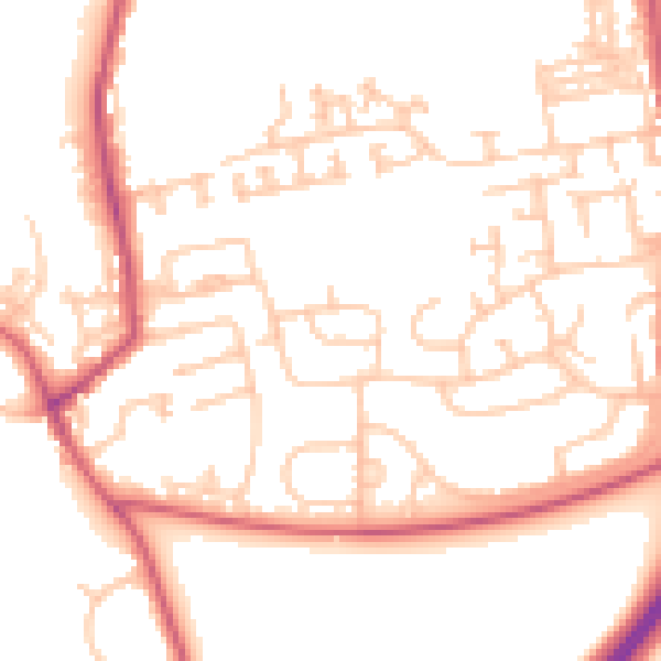 Daytime road noise heatmap for NE23 7AN