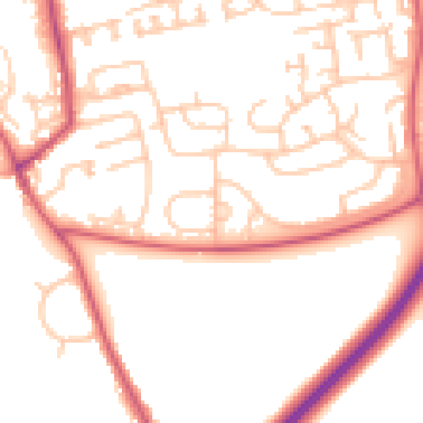Daytime road noise heatmap for NE23 7BP