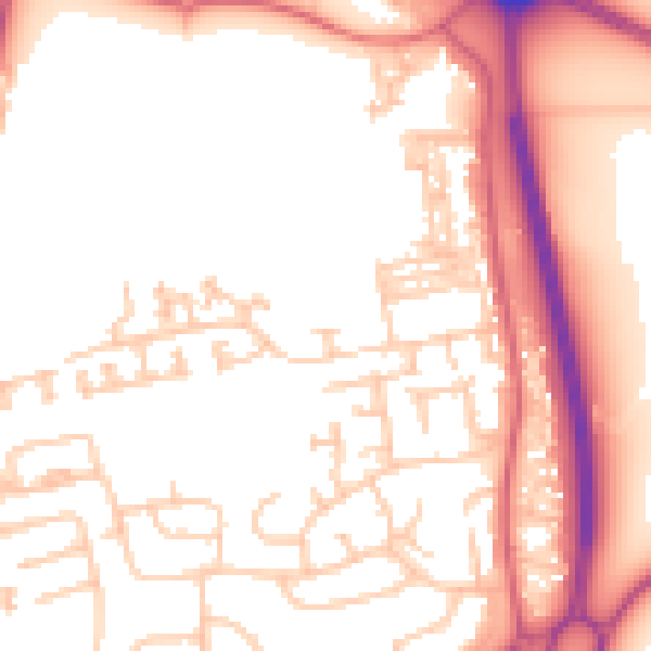 Daytime road noise heatmap for NE23 7FE