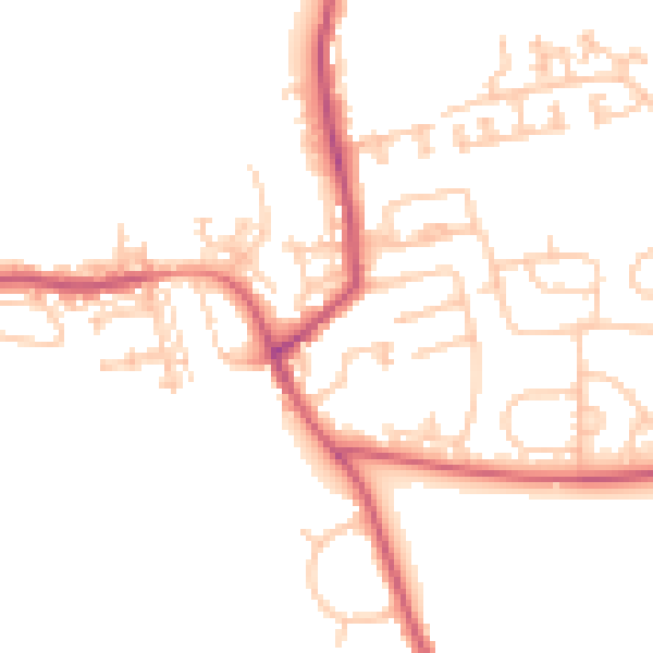 Daytime road noise heatmap for NE23 7HR