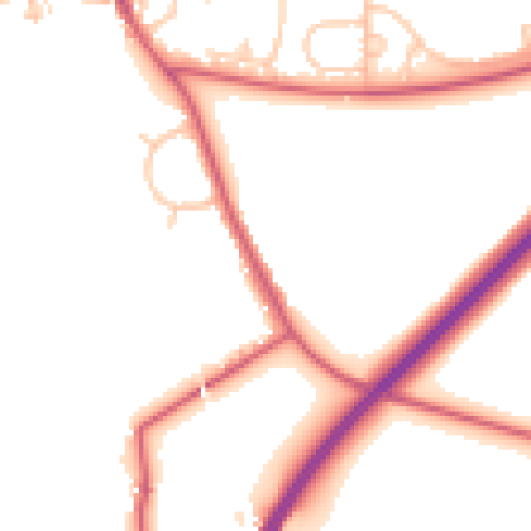 Daytime road noise heatmap for NE23 7LS