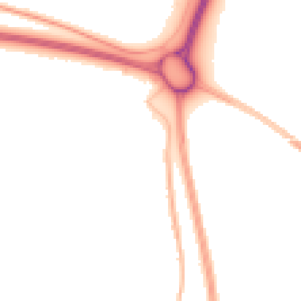 Night-time road noise heatmap for NE23 7QT
