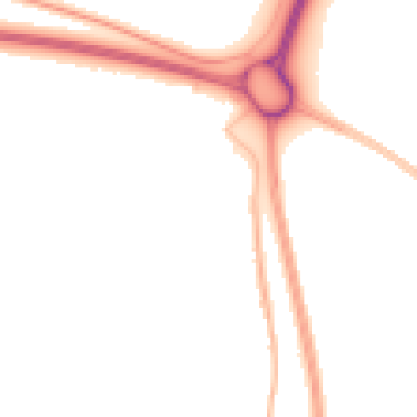 Night-time road noise heatmap for NE23 7QU