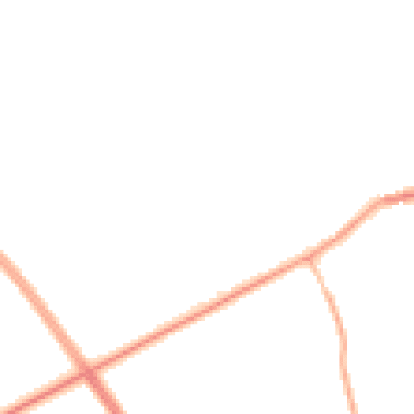 Night-time road noise heatmap for NE23 7TD