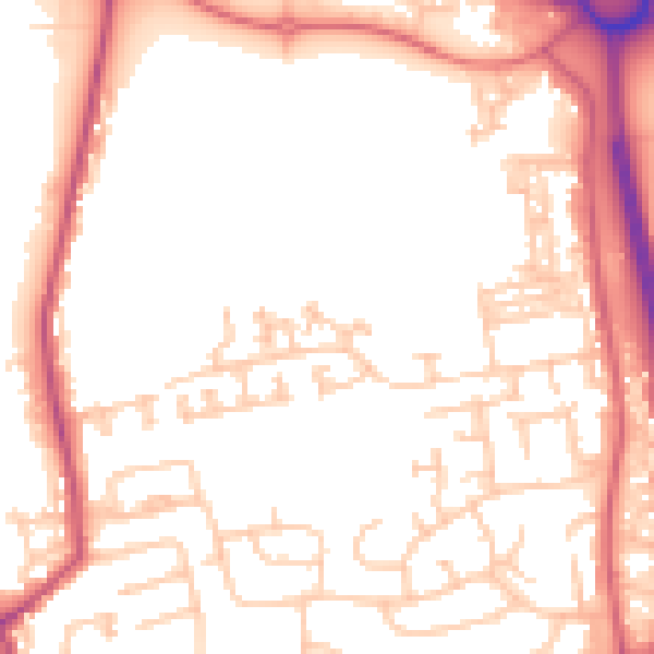 Daytime road noise heatmap for NE23 7UF