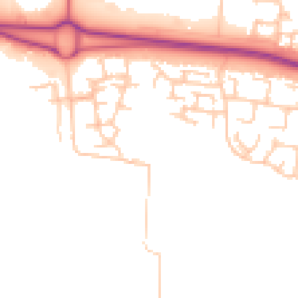 Daytime road noise heatmap for NE23 8AP