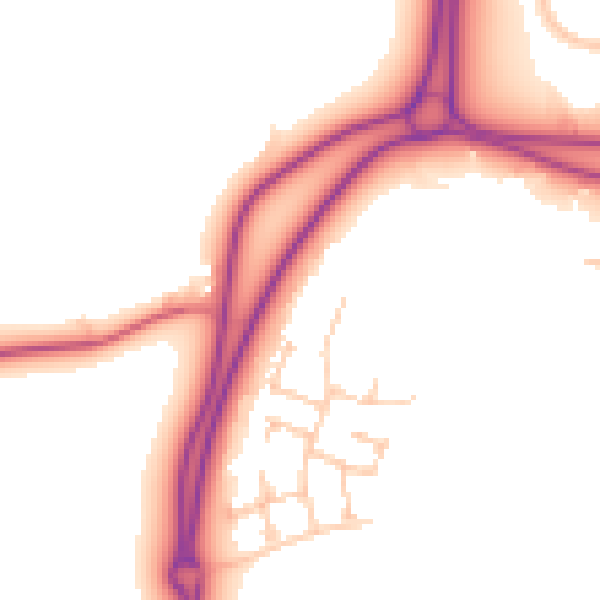 Daytime road noise heatmap for NE23 8BP