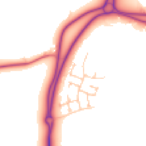Daytime road noise heatmap for NE23 8BS