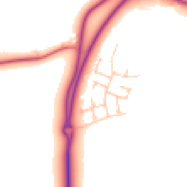 Daytime road noise heatmap for NE23 8BU